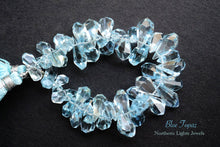 画像をギャラリービューアに読み込む, (1/4連,半連,1連)宝石質 ブルートパーズ ファセット ラフドロップ タンブルドロップ
