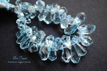 画像をギャラリービューアに読み込む, (1/4連,半連,1連)宝石質 ブルートパーズ ファセット ラフドロップ タンブルドロップ