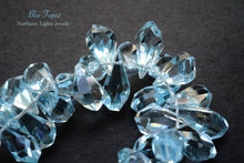 画像をギャラリービューアに読み込む, (1/4連,半連,1連)宝石質 ブルートパーズ ファセット ラフドロップ タンブルドロップ