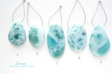 画像をギャラリービューアに読み込む, (No.1-14/1粒売り)希少石ラリマー カボションビーズ【横穴】