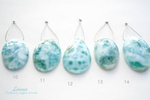 画像をギャラリービューアに読み込む, (No.1-14/1粒売り)希少石ラリマー カボションビーズ【横穴】