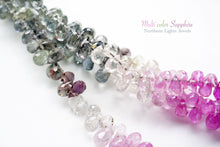 画像をギャラリービューアに読み込む, (1/4連,1/2連,1連)宝石質 タイ産 マルチカラーサファイア 小粒ティアドロップビーズ
