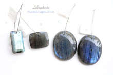 画像をギャラリービューアに読み込む, (A-D)宝石質 ラブラドライト 穴あきルース