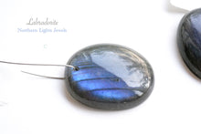 画像をギャラリービューアに読み込む, (A-D)宝石質 ラブラドライト 穴あきルース