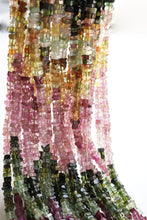 画像をギャラリービューアに読み込む, (1連250粒)マルチカラートルマリン ヘイシビーズ/スクエアロンデル3mm