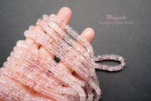 画像をギャラリービューアに読み込む, LL(半連/1連)上質 モルガナイト ファセットロンデル/ボタン 6.2-6.5×2-4mm