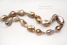 画像をギャラリービューアに読み込む, (15粒)淡水パール 天然色 ゴールド〜パープル オイスターバロック 25×17-29×19mm