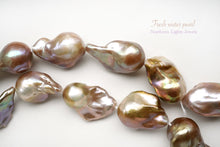 画像をギャラリービューアに読み込む, (15粒)淡水パール 天然色 ゴールド〜パープル オイスターバロック 25×17-29×19mm