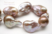 画像をギャラリービューアに読み込む, (15粒)淡水パール 天然色 ゴールド〜パープル オイスターバロック 25×17-29×19mm
