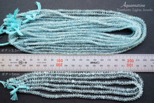 Load image into Gallery viewer, (M/L, Half Strand/Single Strand) Fine Aquamarine Button Cut Faceted Rondelle
