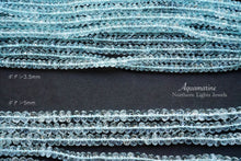 Load image into Gallery viewer, (M/L, Half Strand/Single Strand) Fine Aquamarine Button Cut Faceted Rondelle