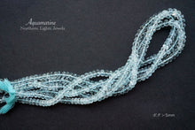 Load image into Gallery viewer, (M/L, Half Strand/Single Strand) Fine Aquamarine Button Cut Faceted Rondelle