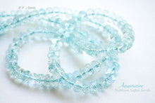 Load image into Gallery viewer, (M/L, Half Strand/Single Strand) Fine Aquamarine Button Cut Faceted Rondelle