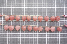 画像をギャラリービューアに読み込む, (2/10粒)木の実 カービング グァバクォーツ 貫通穴 ハートシェイプ