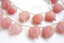 画像をギャラリービューアに読み込む, (2/10粒)木の実 カービング グァバクォーツ 貫通穴 ハートシェイプ