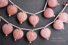 画像をギャラリービューアに読み込む, (2/10粒)木の実 カービング グァバクォーツ 貫通穴 ハートシェイプ