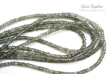 画像をギャラリービューアに読み込む, (半連/1連)宝石質 非加熱 オーストラリア産 グリーンサファイア 45cm ロンデル / ボタン