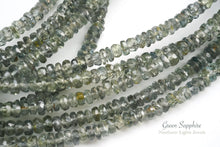 画像をギャラリービューアに読み込む, (半連/1連)宝石質 非加熱 オーストラリア産 グリーンサファイア 45cm ロンデル / ボタン