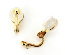 Load image into Gallery viewer, ＃7　国産　銀製　《ソフト》クリップ式イヤリング　ブラ　上部丸カン付き　ゴールドプレート
