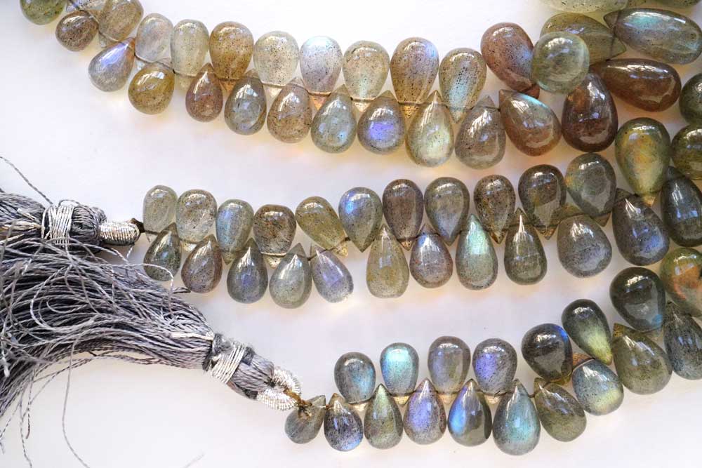 ラブラドライト / スムースドロップ / ラフカット AAA グレード バイシェード フローライト ラフカット ドロップ ブリオ