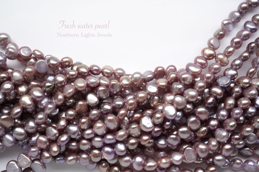(86-90 grains per row) Freshwater pearl green small baroque @ 18 yen