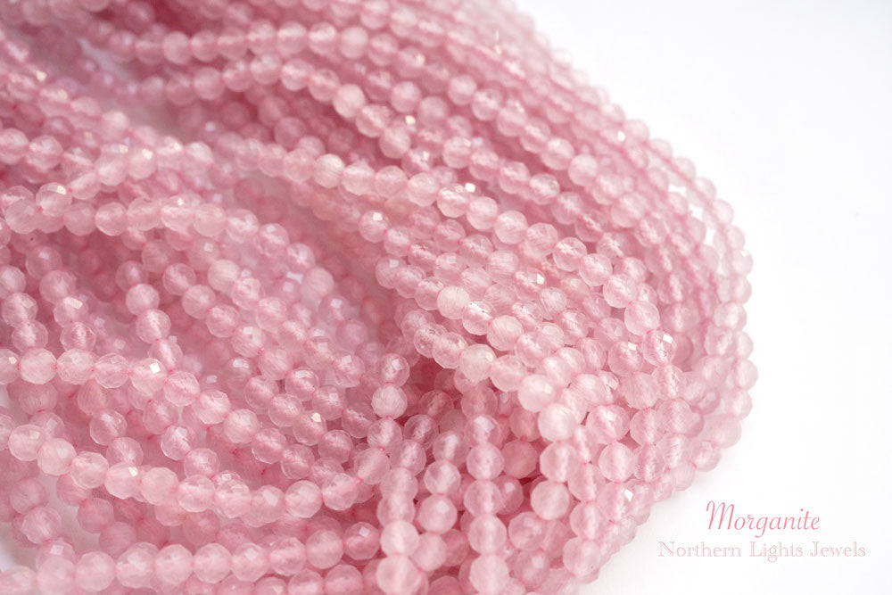 (150 grains per row) High quality rose quartz, small round cut, 2.5mm ball cut