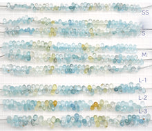 Load image into Gallery viewer, (6 beads per row) [Light color] Gem quality large aquamarine pear shape cut beads
