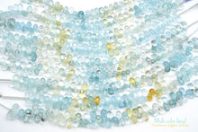 Load image into Gallery viewer, (6 beads per row) [Light color] Gem quality large aquamarine pear shape cut beads
