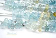 Load image into Gallery viewer, (6 beads per row) [Light color] Gem quality large aquamarine pear shape cut beads
