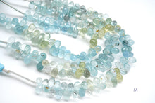 Load image into Gallery viewer, (6 beads per row) [Light color] Gem quality large aquamarine pear shape cut beads
