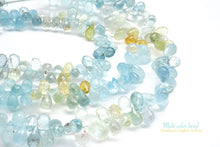 Load image into Gallery viewer, (6 beads per row) [Light color] Gem quality large aquamarine pear shape cut beads
