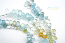 Load image into Gallery viewer, (6 beads per row) [Light color] Gem quality large aquamarine pear shape cut beads
