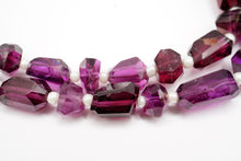 画像をギャラリービューアに読み込む, （半連/1連）上質　ガーネット　ファセット　チューブ　タンブル　ロードライト
