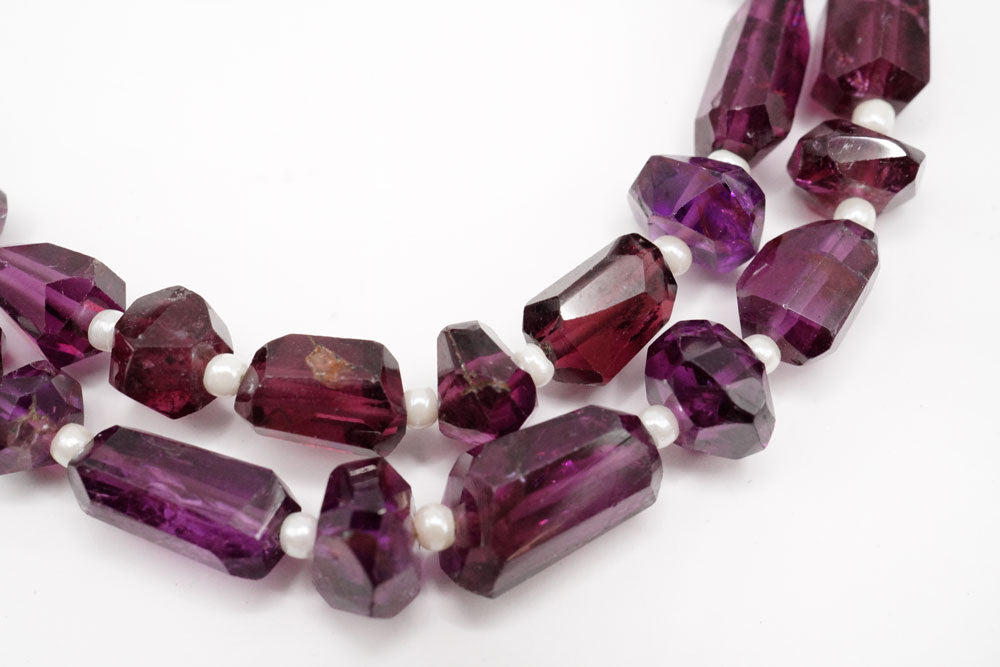 （半連/1連）上質　ガーネット　ファセット　チューブ　タンブル　ロードライト