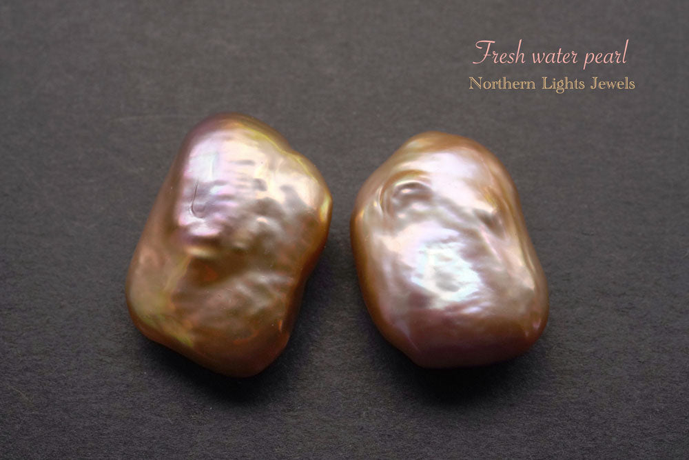 (Pair No.1-6) High Quality Freshwater Pearl Oyster Baroque Mauve Pink No Hole Loose