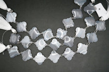 画像をギャラリービューアに読み込む, 高品質　グレーバンデッドアゲート　ダブルホール　アラベスク
