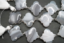 画像をギャラリービューアに読み込む, 高品質　グレーバンデッドアゲート　ダブルホール　アラベスク
