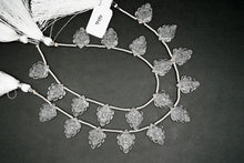 画像をギャラリービューアに読み込む, （2/10pc）宝石質　クリスタル　フラワーカービング　葉っぱ
