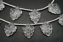 画像をギャラリービューアに読み込む, （2/10pc）宝石質　クリスタル　フラワーカービング　葉っぱ
