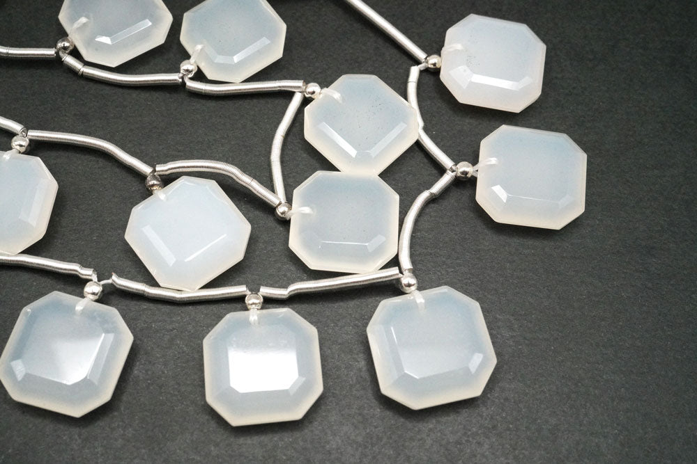 （2/10pc）　ホワイトオニキス　スクエア　オクタゴン