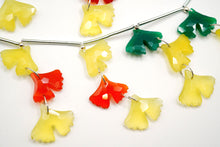 画像をギャラリービューアに読み込む, マルチカラーオニキス　イチョウの葉っぱ　ダブルホール　銀杏
