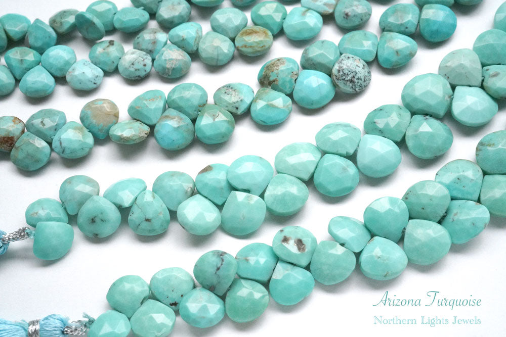 (Half Strand/1 Strand) High Quality Arizona Turquoise Trilliant Cut 10 x 6 x 4mm