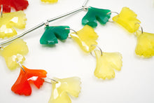 画像をギャラリービューアに読み込む, マルチカラーオニキス　イチョウの葉っぱ　ダブルホール　銀杏
