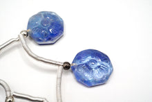 画像をギャラリービューアに読み込む, クリスタル+MOP+ラピスラズリ　フラワーカービング　オクタゴン　カボション
