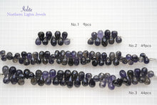 Load image into Gallery viewer, (30 grains per row) Fine Kyanite Smooth Drop Beads 7-10mm
