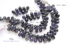 Load image into Gallery viewer, (30 grains per row) Fine Kyanite Smooth Drop Beads 7-10mm
