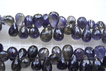 Load image into Gallery viewer, (30 grains per row) Fine Kyanite Smooth Drop Beads 7-10mm
