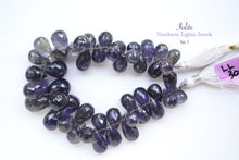 Load image into Gallery viewer, (30 grains per row) Fine Kyanite Smooth Drop Beads 7-10mm
