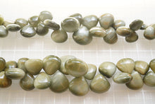 Load image into Gallery viewer, (10 grains per row) Black Cat&#39;s Eye Quartz Smooth Pear Shape 16 x 10.5 x 6mm
