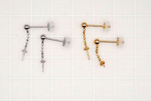 画像をギャラリービューアに読み込む, （ロジウム/K18メッキ）　銀製　チェーン　ヒートン（突き刺し）付き　スタッドピアス　SV925　パーツ (コピー)
